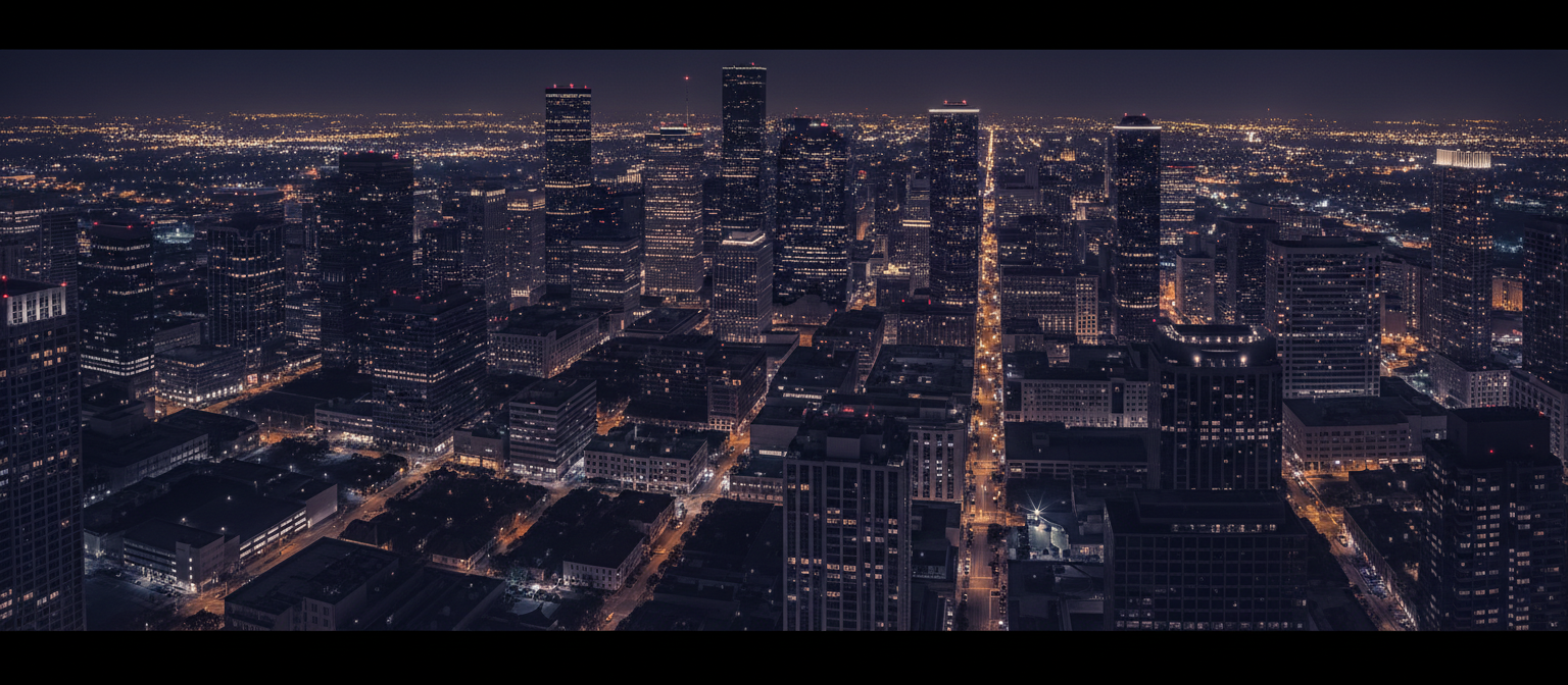 Houston city skyline at night